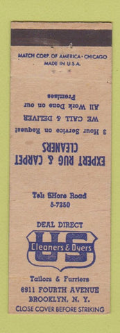 Matchbook Cover - US Cleaners and Dyers Brooklyn NY