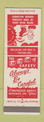 Matchbook Cover - Safety Loose Clothing Jefferson Mills