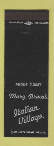 Matchbook Cover - Mary Draco's Italian Village