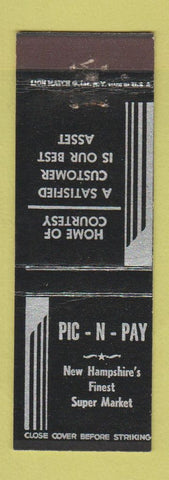 Matchbook Cover - Pic n Pay  Grocery NH New Hampshire