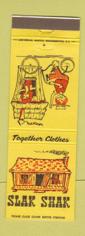 Matchbook Cover - Slak Shak Clothes girlie Wheaton Bethesda MD Washington DC