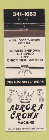 Matchbook Cover - Aurora Crown Machine Colorado auto repair