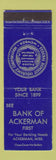 Matchbook Cover - Bank of Ackerman MS