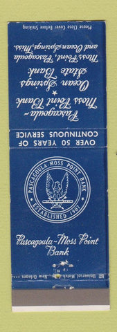 Matchbook Cover - Pascagoula Moss Point Bank Ocean Springs MS