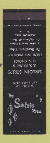 Matchbook Cover - Sirloin Room Jackson MS