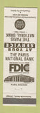 Matchbook Cover - Paris National Bank Paris MO