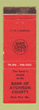 Matchbook Cover - Bank of Atchison County Rock Port MO