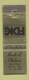 Matchbook Cover - Bank of Okolona MS