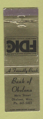 Matchbook Cover - Bank of Okolona MS