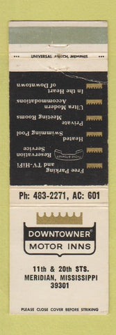 Matchbook Cover - Downtowner Motor Inns Meridian MS WEAR