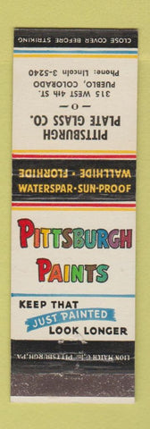 Matchbook Cover - Pittsburgh Paints Pueblo Colorado