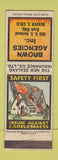 Matchbook Cover - Brown Insurance Agency Denver Colorado WEAR
