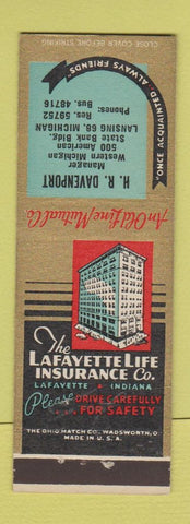 Matchbook Cover - Lafayette Life Insurance HR Davenport Lansing MI