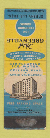 Matchbook Cover - Hotel Greenville MS WORN