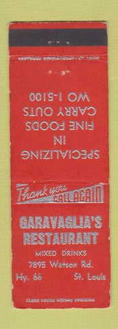 Matchbook Cover - Garavaglia's Restaurant St Louis MO WEAR