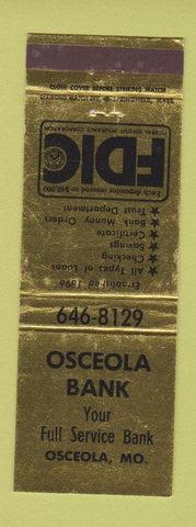 Matchbook Cover - Osceola Bank MO