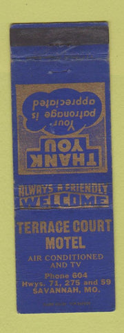 Matchbook Cover - Terrace Court Motel Savannah MO WEAR
