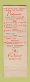 Matchbook Cover - Parkmoor Fried Chicken restaurant St Louis MO WEAR