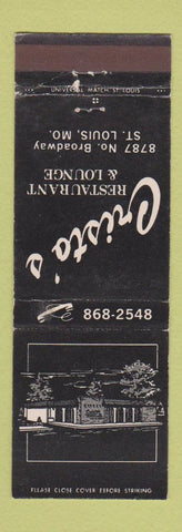 Matchbook Cover - Cristo's Restaurant St Louis MO