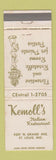 Matchbook Cover - Kemoll's Italian Restaurant St Louis MO