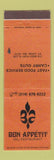Matchbook Cover - Bon Appetit Deli Restaurant St Louis MO WEAR