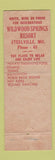 Matchbook Cover - Wildwood Springs Resort Steelville MO