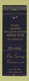 Matchbook Cover - Big Springs Restaurant Van Buren MO