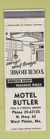 Matchbook Cover - Motel Butler West Plains MO
