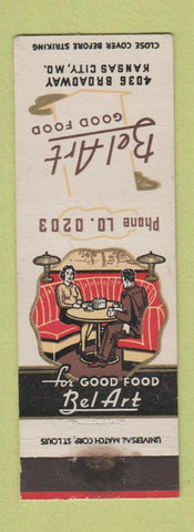 Matchbook Cover - Bel Art Restaurant Kansas City MO WEAR