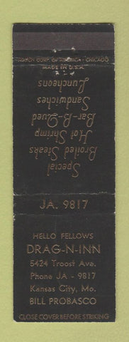 Matchbook Cover - Darg N Inn restaurant Kansas City MO
