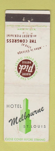 Matchbook Cover - Hotel Melbourne St Louis MO WEAR