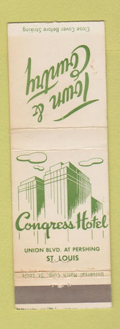 Matchbook Cover - Town and Country Congress Hotel St Louis MO #1