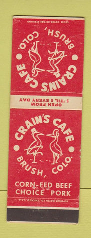 Matchbook Cover - Crain's Cafe Brush Colorado