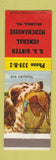 Matchbook Cover - GA Ginter General Store McCrea PA