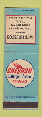 Matchbook Cover - Chevron oil gas Jack Houston Long Beach CA