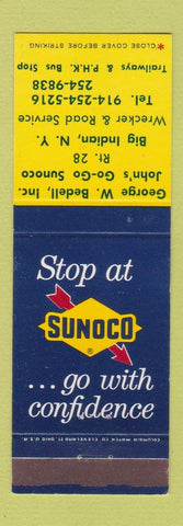 Matchbook Cover - Sunoco oil gas Big Indian NY John's Go Go