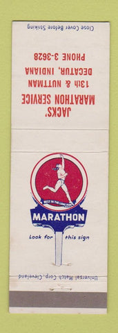 Matchbook Cover - Jacks' Marathon oil gas Decatur IN