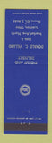 Matchbook Cover - Donald Villard Pure oil gas Canton OH