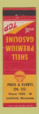 Matchbook Cover - Price and Everts Shell oil gas Litchfield MN low phone #