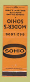 Matchbook Cover - Moder's Sohio oil gas Marysville OH