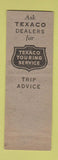 Matchbook Cover - Texaco oil gas Graydon Strickland Gainesville TX low phone #