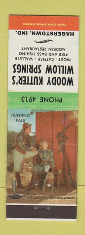 Matchbook Cover - Woody Kutter's Restaurant Hagerstown IN low phone #