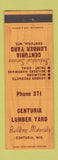 Matchbook Cover - Centuria Lumber Yard WI