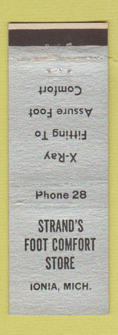Matchbook Cover - Strand's Foot Comfort Shoes Ionia MI low phone #