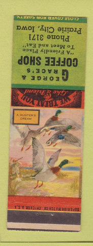 Matchbook Cover - George and Grace's Coffee Shop Prairie City IA low phone #