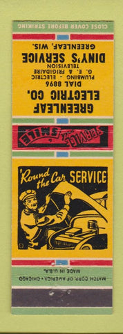 Matchbook Cover - Greenleaf Electric Diny's Service Greenleaf WI