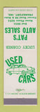 Matchbook Cover - Pat's Auto Sales Frankfort IN Optimist International