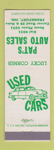 Matchbook Cover - Pat's Auto Sales Frankfort IN Optimist International