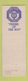 Matchbook Cover - Pat's Auto Sales Frankfort IN Optimist International