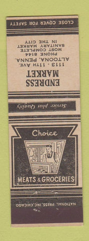 Matchbook Cover - Endress Market Grocery Altoona PA